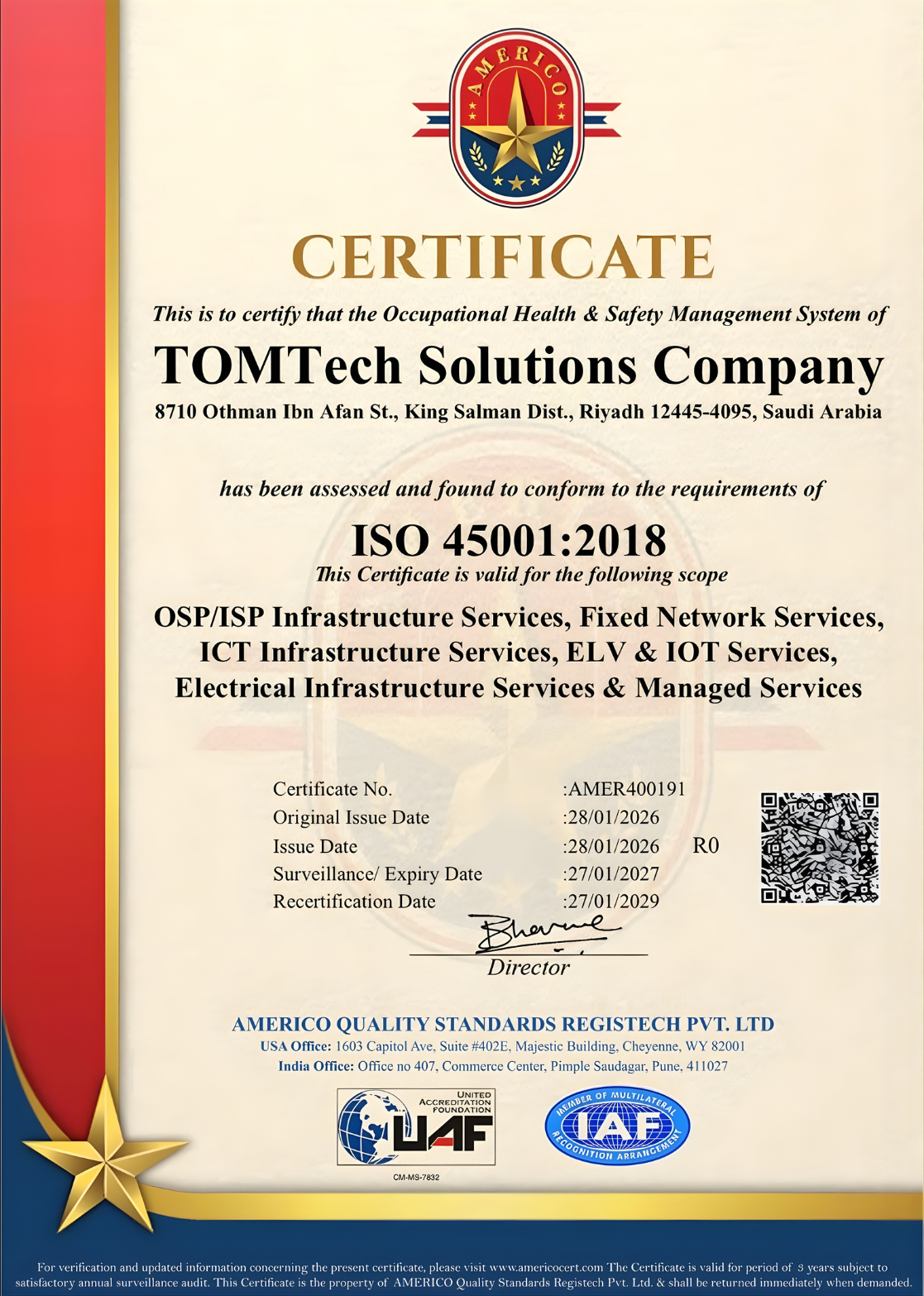 ISO 45001:2018 certification